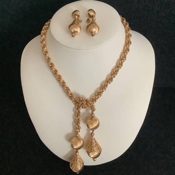 Monet Jewelry - Vintage Monet gold tone necklace & earrings sets.